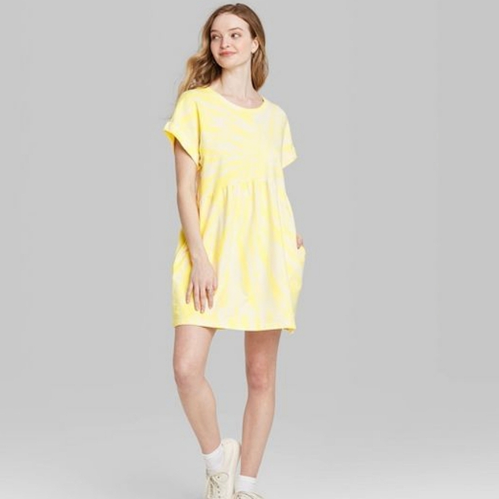 Wild Fable Crewneck Tie-Dye Mini T-Shirt Dress
